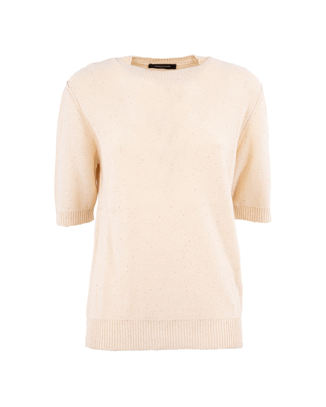 shop FABIANA FILIPPI  Pull: Fabiana Filippi maglia in cotone e lino.
Paillettes.
Slim.
Manica corta.
Composizione: 53% lana – 47% cotone.
Made in Italy.. MAD265F490D273-0149 number 675033